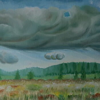 Painting titled "Clouds" by Andrei Klenov, Original Artwork, Oil