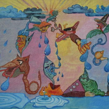 Malerei mit dem Titel "The rain" von Andrei Klenov, Original-Kunstwerk, Öl