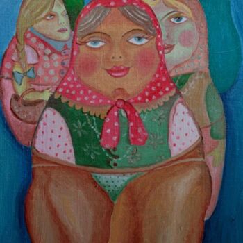 Painting titled "Dolls-winners of be…" by Andrei Klenov, Original Artwork, Oil