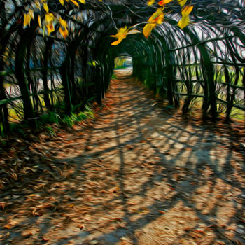Фотография под названием "Тоннель в осень" - Andrey Petrosyan, Подлинное произведение искусства, Манипулированная фотография