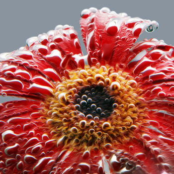Photographie intitulée "Цветы в воде-2" par Andrey Petrosyan, Œuvre d'art originale, Photographie manipulée