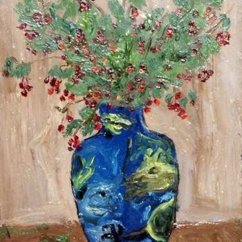 Pintura intitulada "Красные ягоды" por Andrei Poliakov, Obras de arte originais