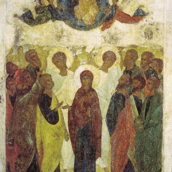 Painting titled "Ascension du Christ" by Andreï Roublev, Original Artwork, Oil