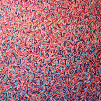 Картина под названием "Pink leaves" - Andrei Sitsko, Подлинное произведение искусства, Масло Установлен на Деревянная рама д…