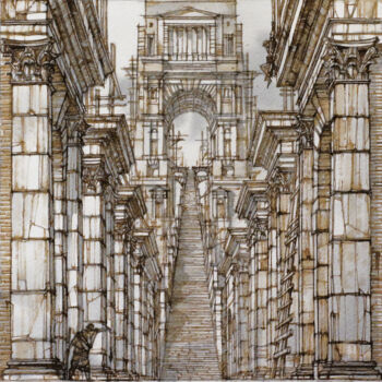 Картина под названием "Jacob's Ladder, Fra…" - Andrei Svistunov, Подлинное произведение искусства, Чернила