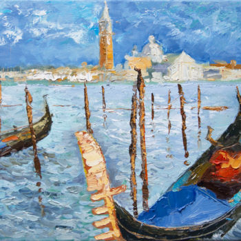 Painting titled "Summer in Venice" by Andrei Voica, Original Artwork, Oil