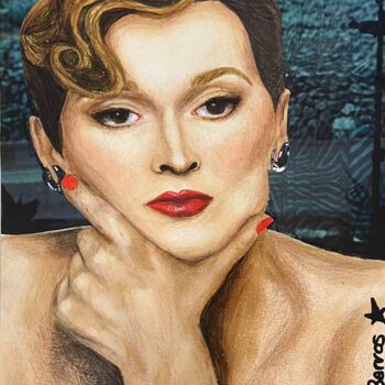 Painting titled "MERYL STREEP" by Andreia Barros, Original Artwork, Acrylic