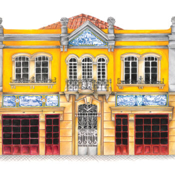 Gravures & estampes intitulée "Casa Baeta, Av Bern…" par Andreia Arrais, Œuvre d'art originale, Crayon
