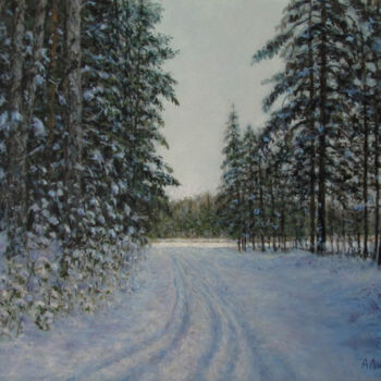 Ζωγραφική με τίτλο "Зимний день" από Андрей Абрамов (Андрей Люмес), Αυθεντικά έργα τέχνης, Λάδι