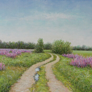Картина под названием "Летняя дорожка" - Андрей Абрамов (Андрей Люмес), Подлинное произведение искусства, Масло