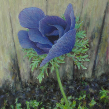 Картина под названием "Синий цветок" - Андрей Абрамов (Андрей Люмес), Подлинное произведение искусства, Масло