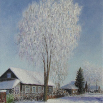 Картина под названием "Сельский зимний день" - Андрей Абрамов (Андрей Люмес), Подлинное произведение искусства, Масло