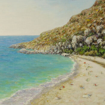 Картина под названием "Пляж." - Андрей Абрамов (Андрей Люмес), Подлинное произведение искусства, Масло
