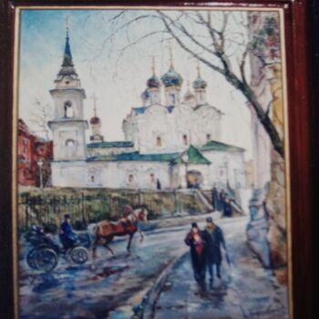 Картина под названием "Москва праздничная…" - Андрей Бирюков, Подлинное произведение искусства, Масло