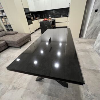 Design intitulada "Black mirror table" por Andrej Dudáš, Obras de arte originais, Mobília