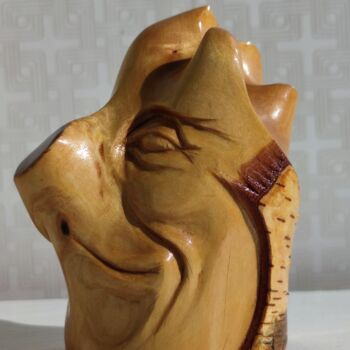 Sculpture intitulée "Birch Goblin" par Andrei Latyshev, Œuvre d'art originale, Bois