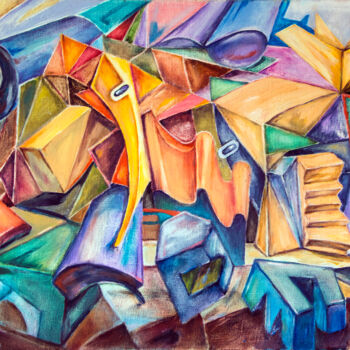Peinture intitulée "Геометрия цвета" par Andrei Raputo, Œuvre d'art originale, Huile