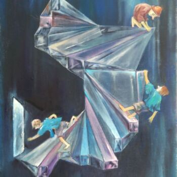 Картина под названием "Хрустальная лестница" - Андрей Рапуто, Подлинное произведение искусства, Масло
