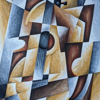 Peinture intitulée "Гитара" par Andrei Saratov, Œuvre d'art originale, Acrylique