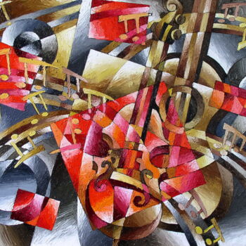 Malarstwo zatytułowany „Музыкальная компози…” autorstwa Андрей Саратов, Oryginalna praca, Olej