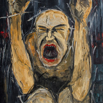 Картина под названием "Cry" - Andrej Sido, Подлинное произведение искусства, Масло