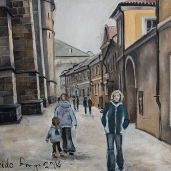Картина под названием "Prag" - Andrej Sido, Подлинное произведение искусства, Масло
