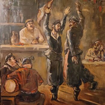 Pintura titulada "DANCE OF THE KINTOS" por Andrei Shugarov, Obra de arte original, Oleo