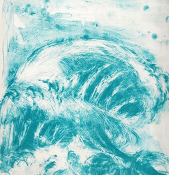 Druckgrafik mit dem Titel "La mer" von Andreja Soleil, Original-Kunstwerk, Lithographie