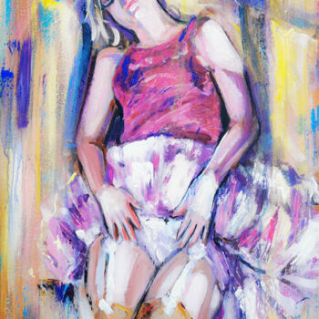 Malarstwo zatytułowany „Estonian girl” autorstwa Andrejs Bovtovičs, Oryginalna praca, Akryl Zamontowany na Drewniana rama no…