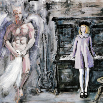 Картина под названием "Annunciation. Are Y…" - Andrejs Bovtovičs, Подлинное произведение искусства, Акрил Установлен на Дере…