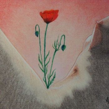 Painting titled "Coquelicot d'Elle." by André Lerot, Original Artwork