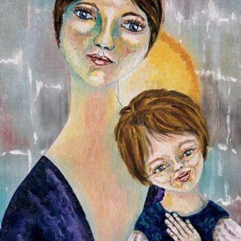 Peinture intitulée "Maternité" par André Lerot, Œuvre d'art originale