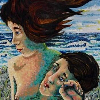 Peinture intitulée "Ecoute la mer" par André Lerot, Œuvre d'art originale