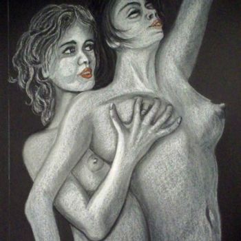 Peinture intitulée "Elle et elle." par André Lerot, Œuvre d'art originale, Huile