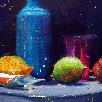 "Citron vert et tube…" başlıklı Tablo André Méhu tarafından, Orijinal sanat, Guaş boya