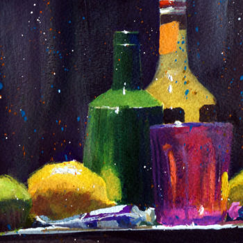 绘画 标题为“Soda et citrons #2” 由André Méhu, 原创艺术品, 水粉