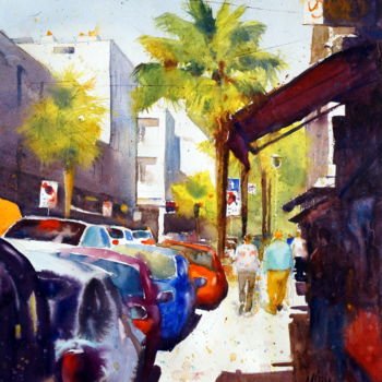 "Rue de Liège" başlıklı Tablo André Méhu tarafından, Orijinal sanat, Suluboya