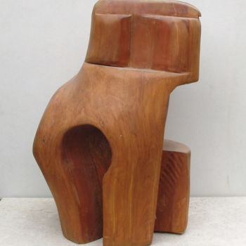 Скульптура под названием "sc-bilis-face4-bis.…" - André Quétard, Подлинное произведение искусства, Дерево