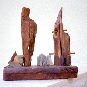 Sculpture titled "rencontre.jpg" by André Quétard, Original Artwork, Wood
