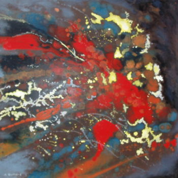 Pittura intitolato "14-turbulence-1970-…" da André Quétard, Opera d'arte originale, Olio