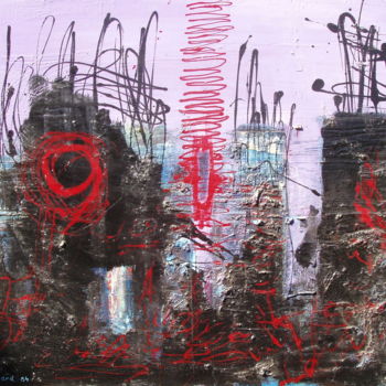 Painting titled "84-sans-titre-p7.jpg" by André Quétard, Original Artwork, Enamel