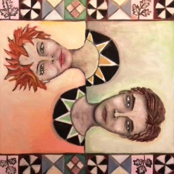 Painting titled "couple-mosaique.jpg" by Andre Rippert, Original Artwork, Oil