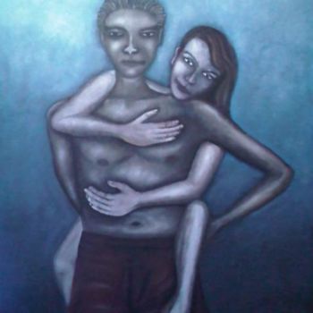 Painting titled "couple confiant" by Andre Rippert, Original Artwork, Oil