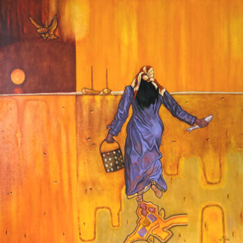 Schilderij getiteld "THE FISHMIERE - LA…" door Andrés Calderón Sánchez, Origineel Kunstwerk, Olie