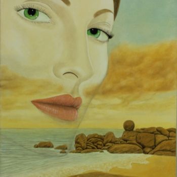 Schilderij getiteld "Mirage Maritime" door Andres V. Mangas, Origineel Kunstwerk, Olie