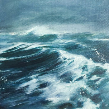 Pittura intitolato ""First wave"" da Andrew Kovyazin, Opera d'arte originale, Olio