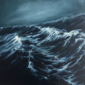 Pittura intitolato ""Wave"" da Andrew Kovyazin, Opera d'arte originale, Olio