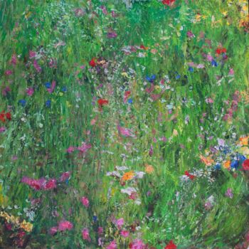Painting titled "Flower Meadow" by Andrew Kovyazin, Original Artwork, Acrylic