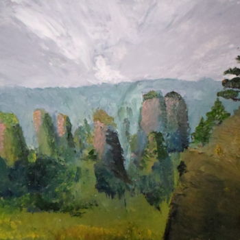 Картина под названием "Mountains of China…" - Kay-Painting, Подлинное произведение искусства, Масло