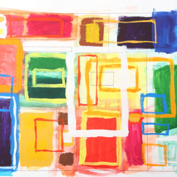 Pintura titulada "Cubik" por Andrew Le Fer, Obra de arte original, Acuarela